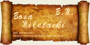 Bosa Miletaški vizit kartica